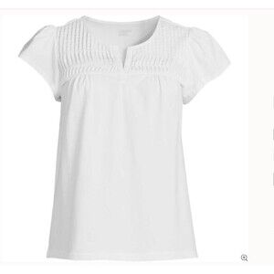 Lands' End White Short Sleeve Tee